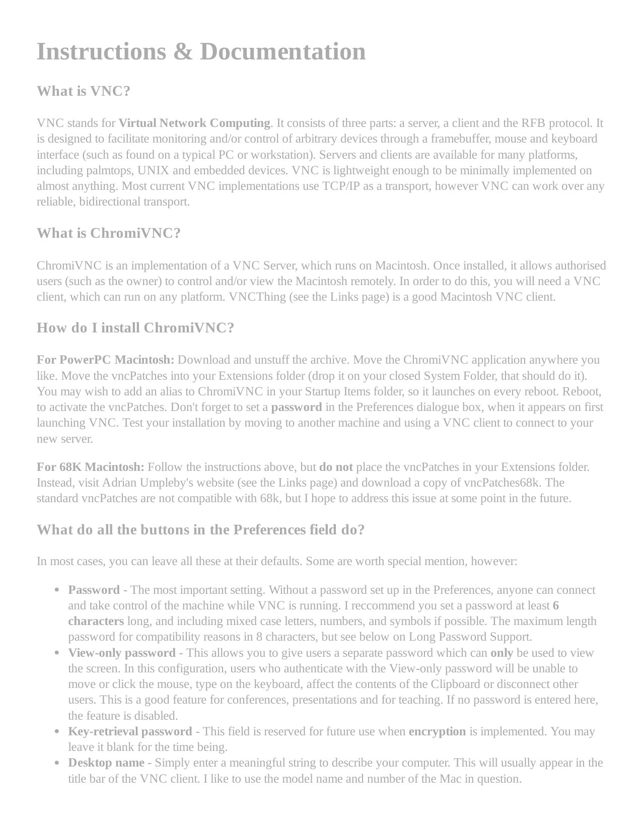 ChromiVNC Instructions