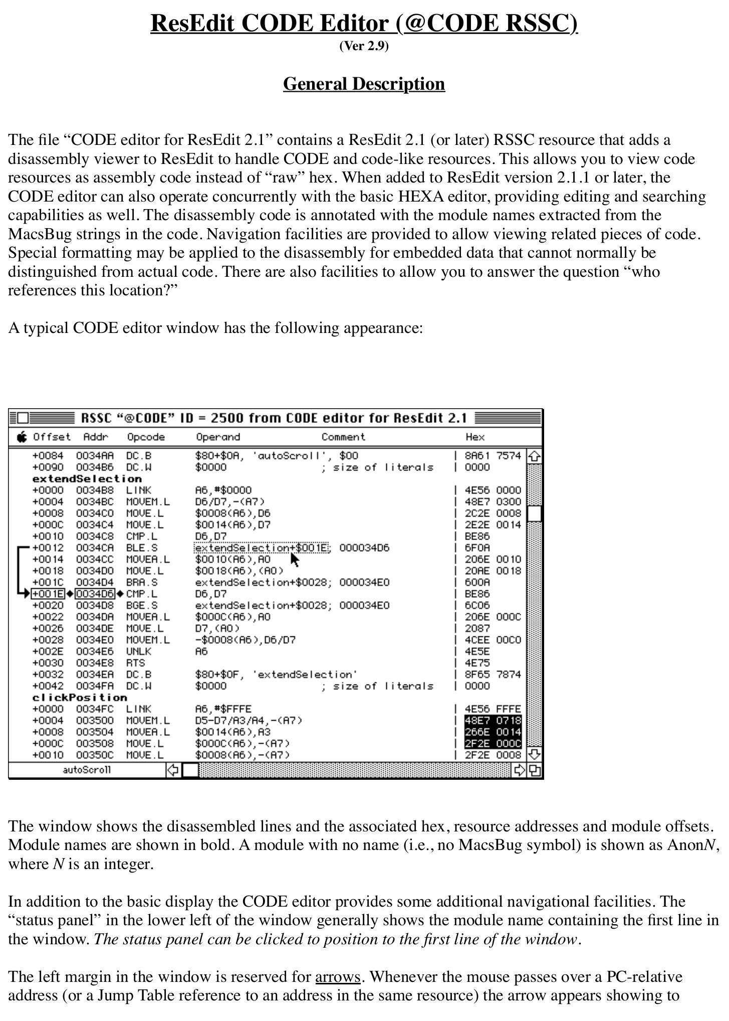 CODE editor Doc