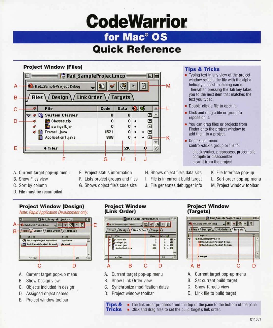 CodeWarrior 6 quickref