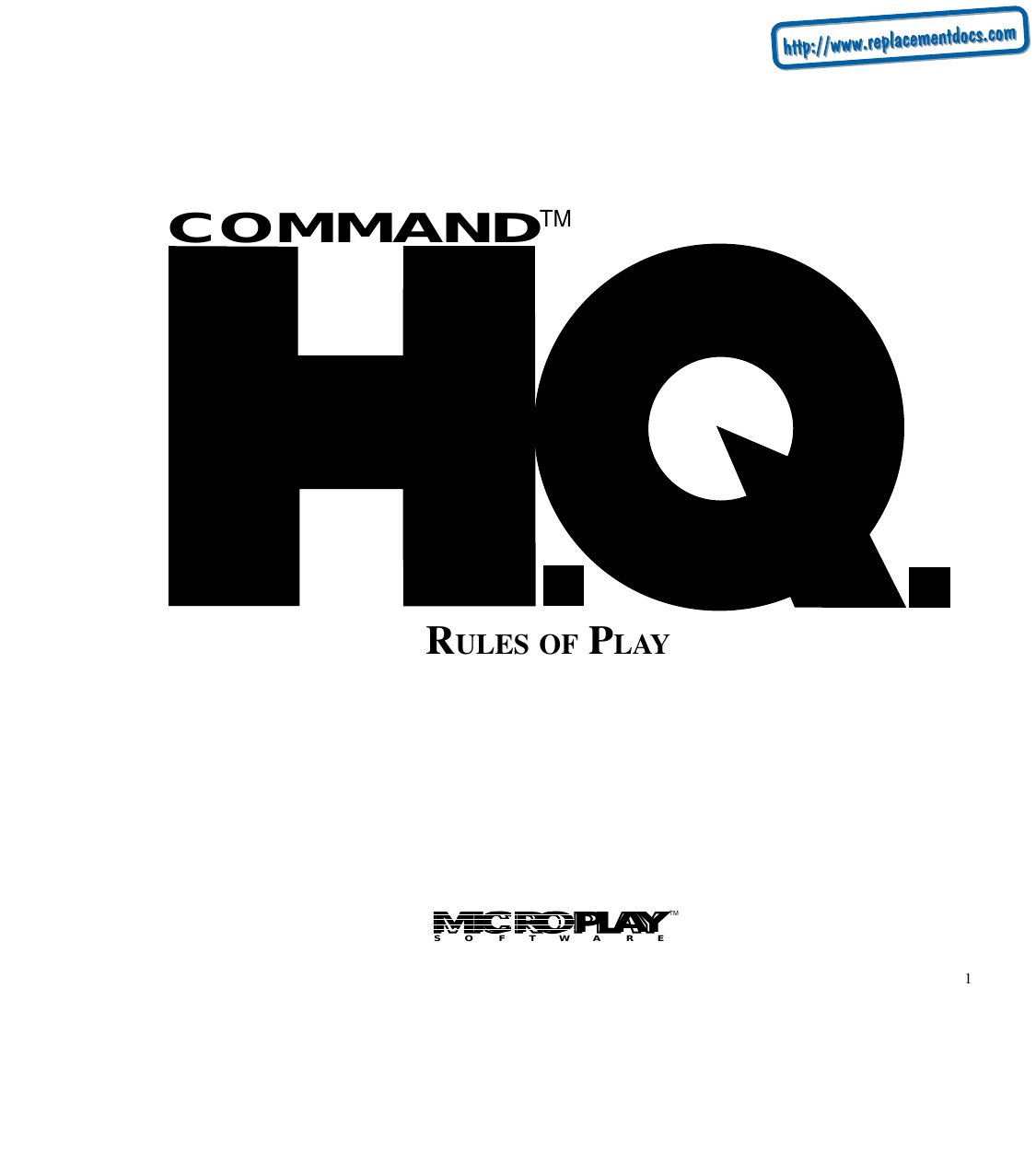 Command H. Q. manual