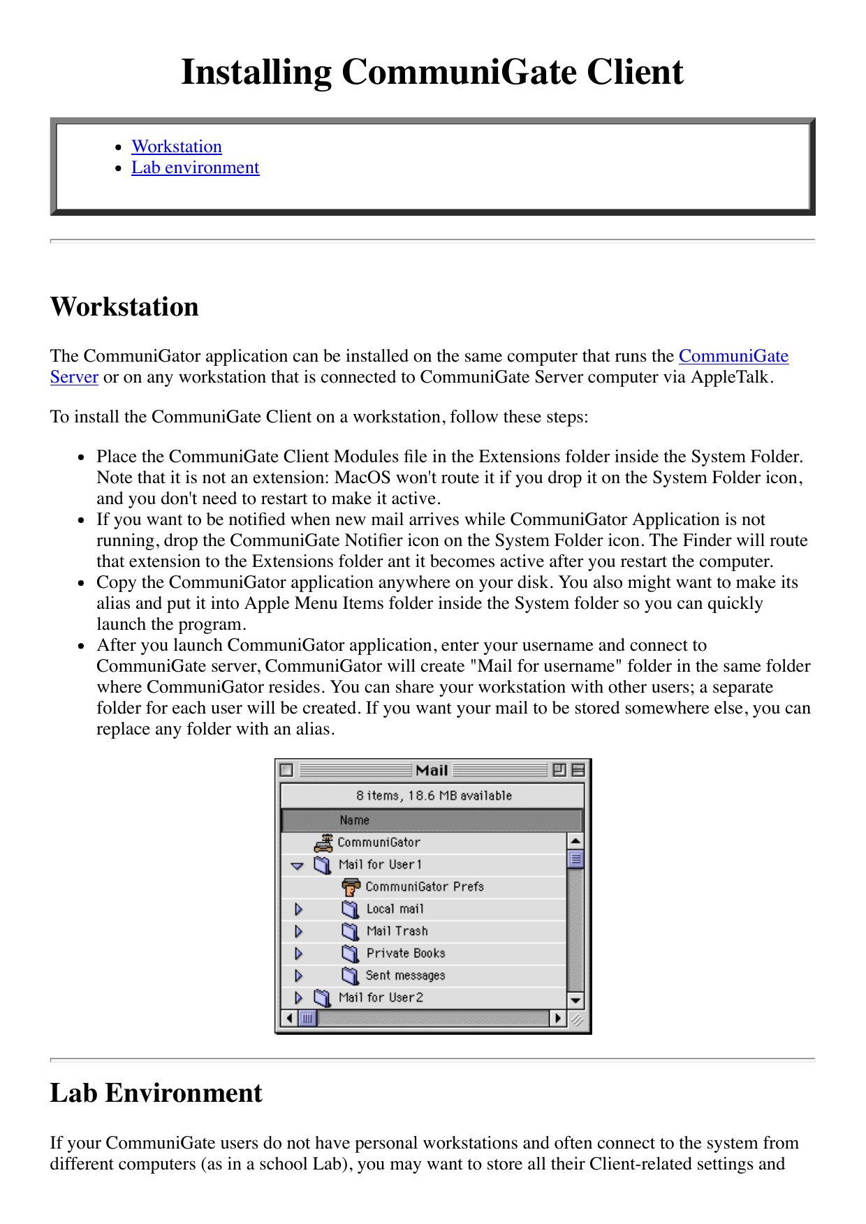 CommuniGate Client Installation