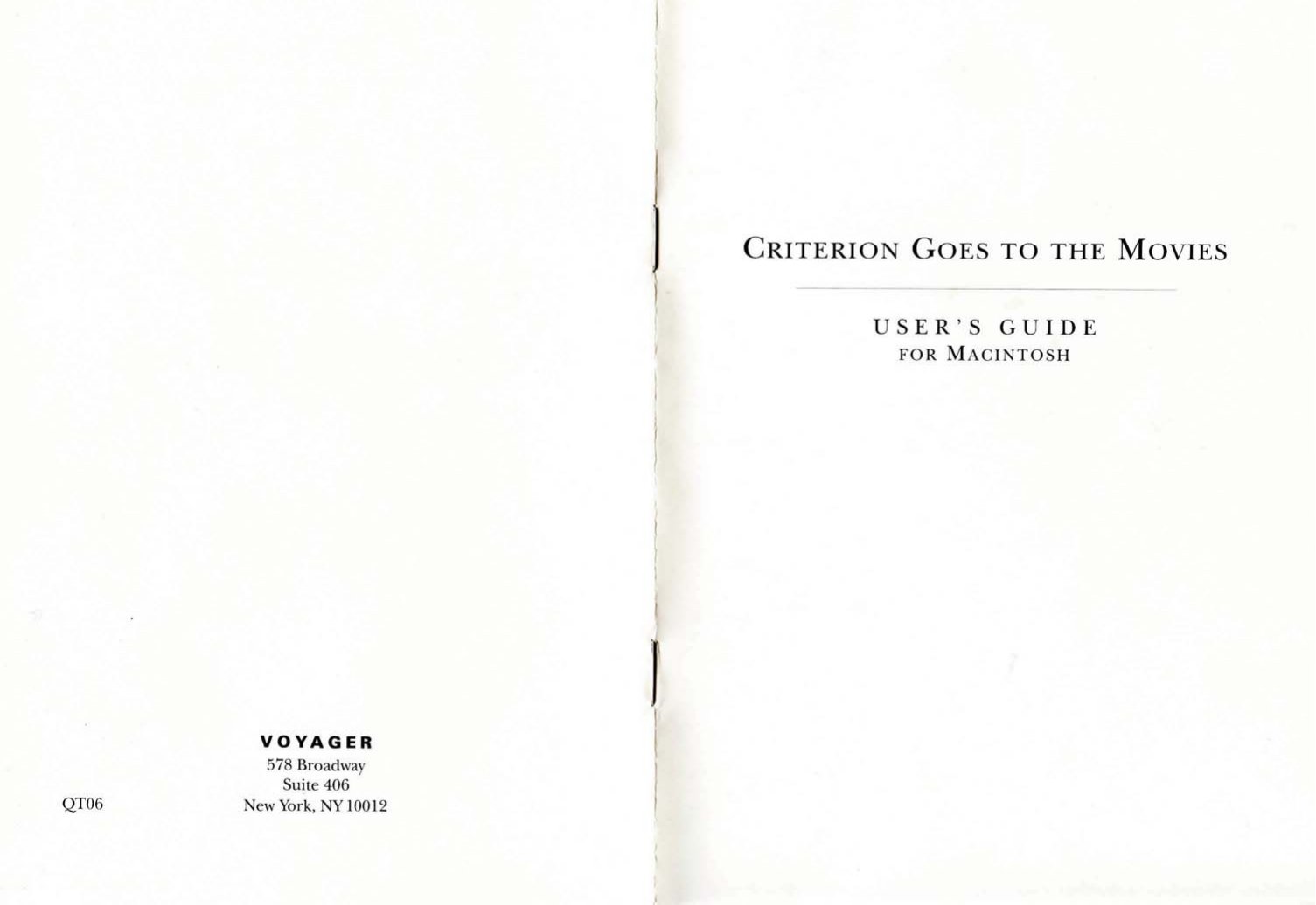 Criterions Movies Manual