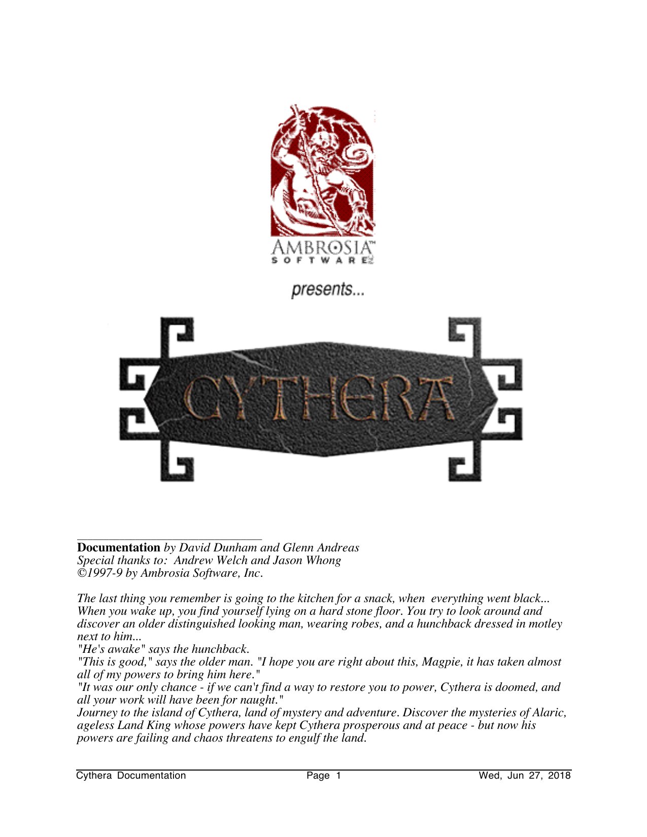 Cythera Documentation
