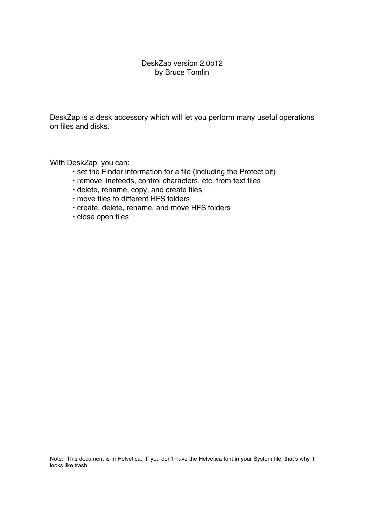 DeskZap 2 manual