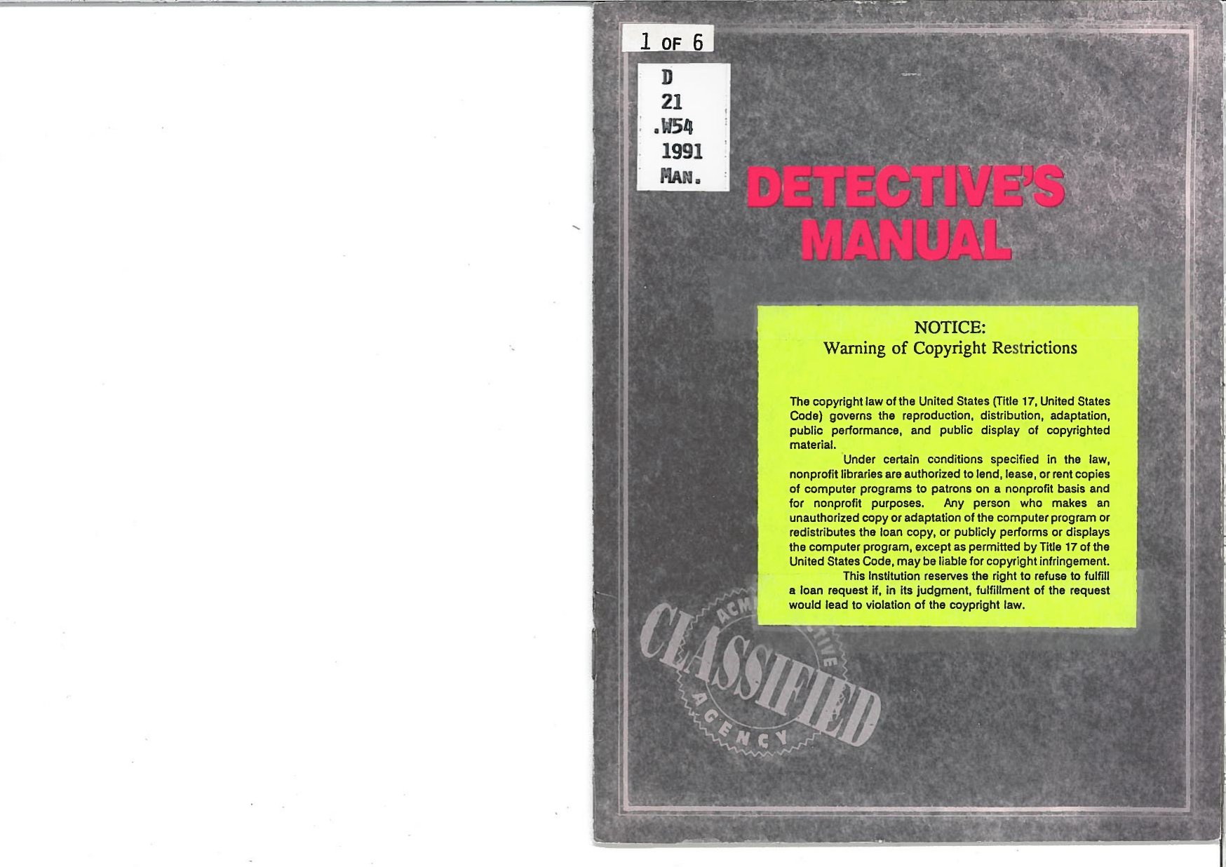 Detectives Manual