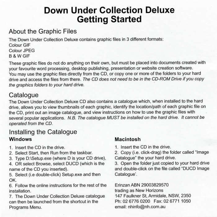 Down Under info