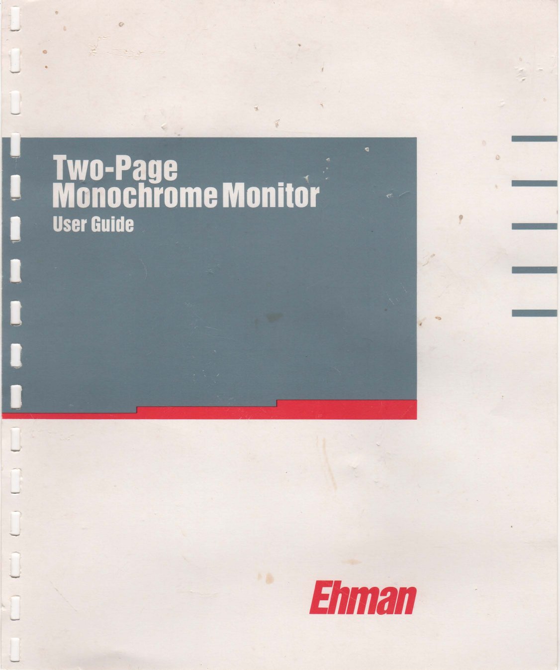 Ehman Two Page Monochrome Monitor User Guide OCR 0