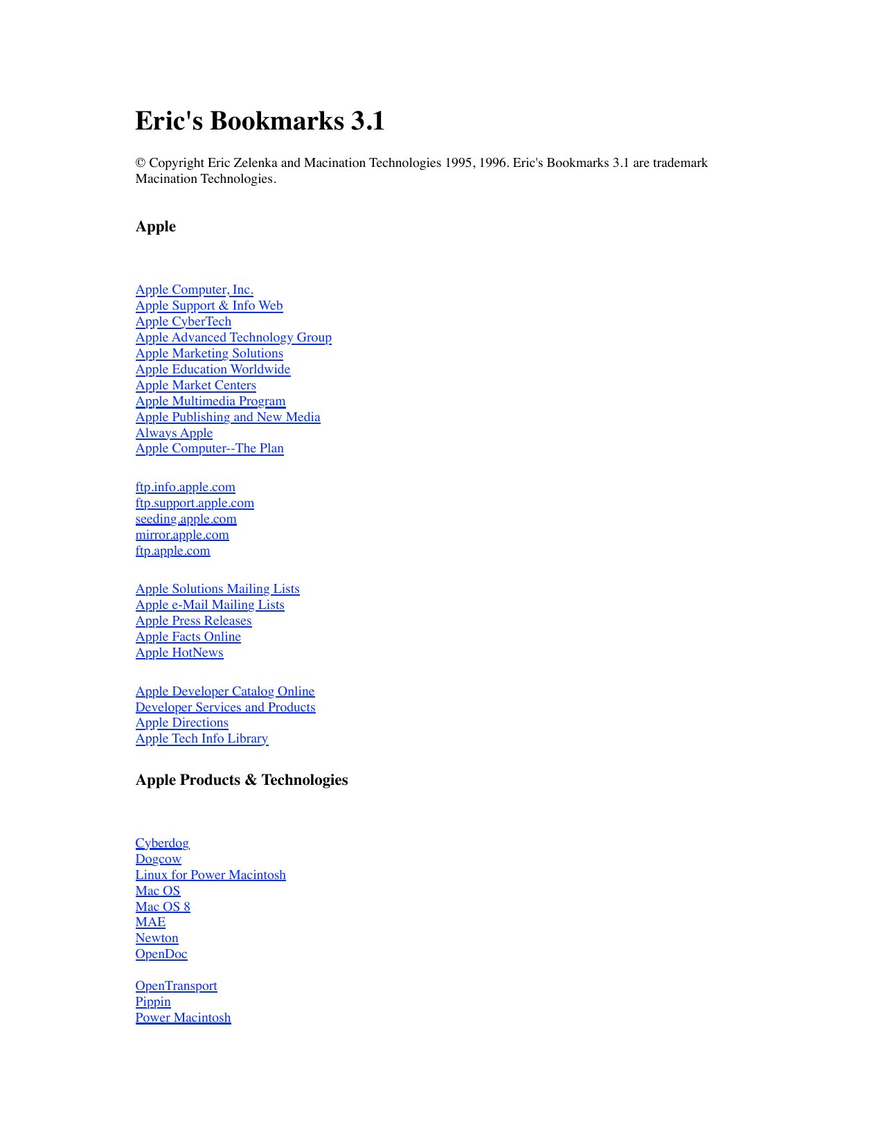 Erics Bookmarks 3.1