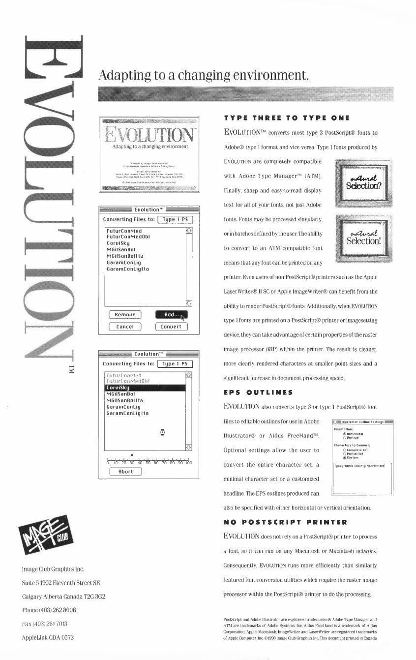 Evolution brochure