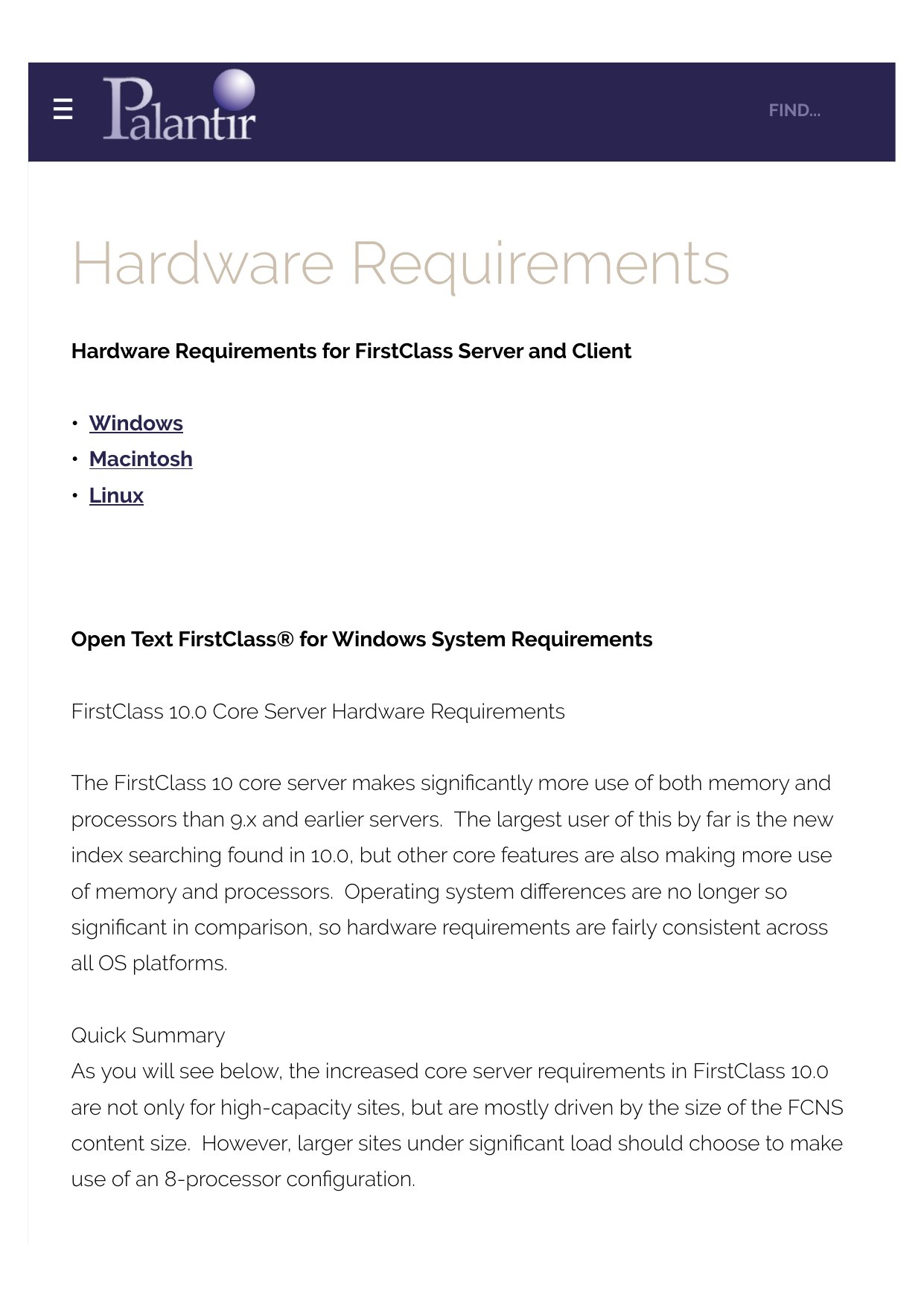 FC 910 Hardware Requirements