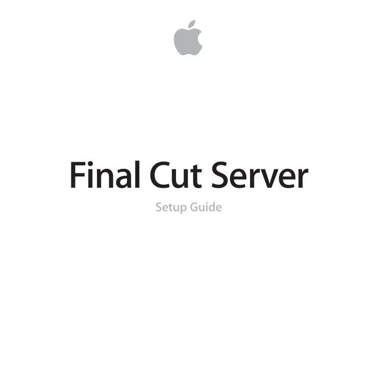 Final Cut Server Setup Guide