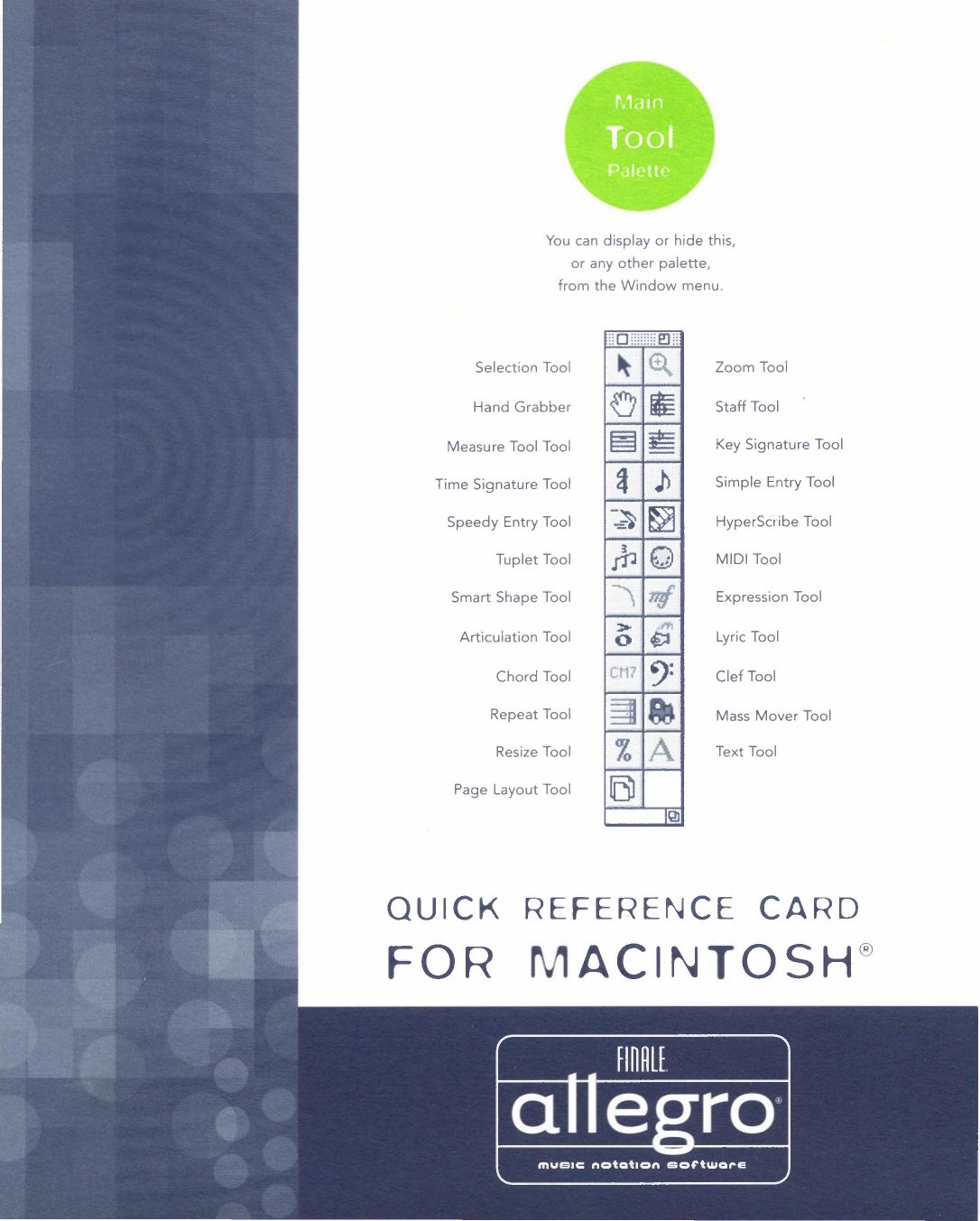 Finale allegro quick reference