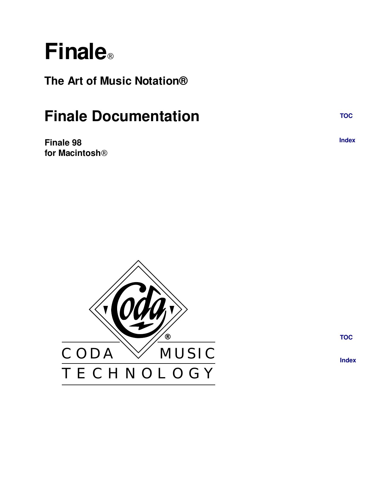 Finale98 Manual