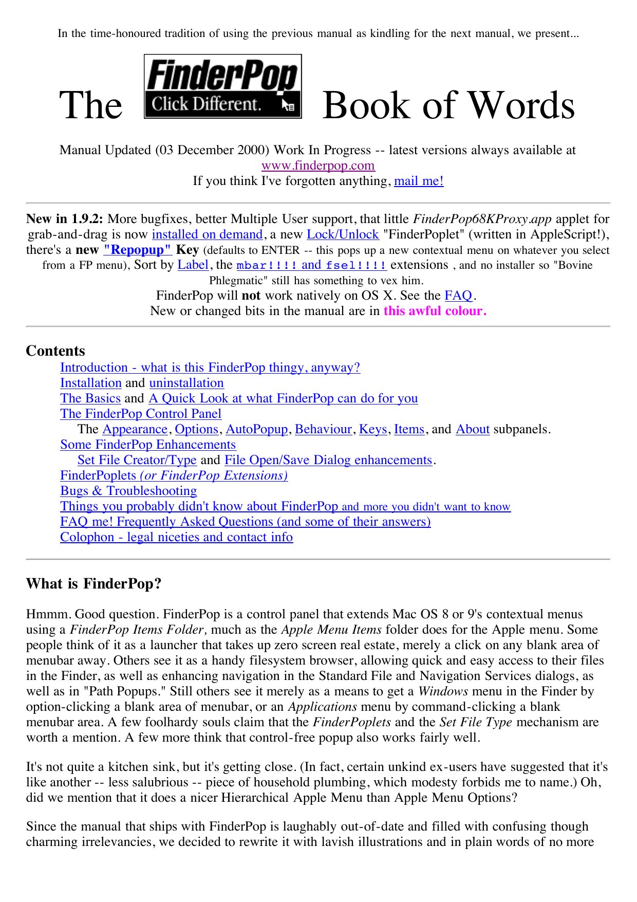 FinderPop 1.9.2 Manual