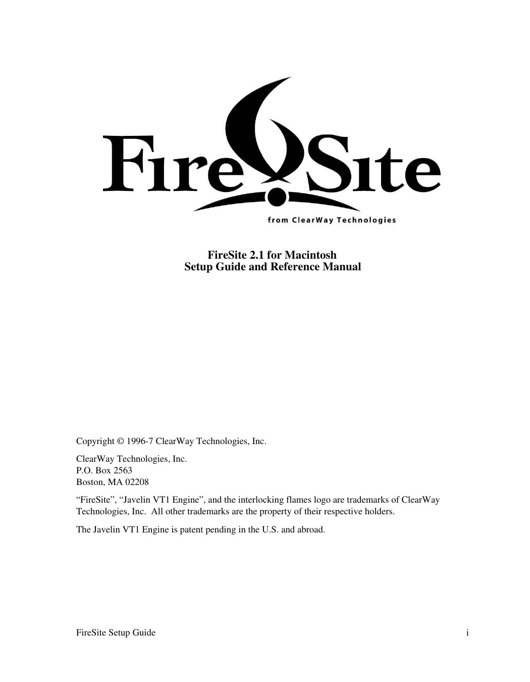 FireSite 21 Manual
