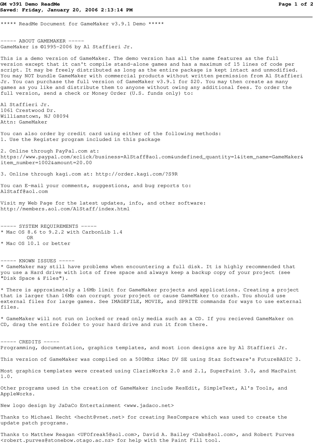 GM v391 Demo ReadMe