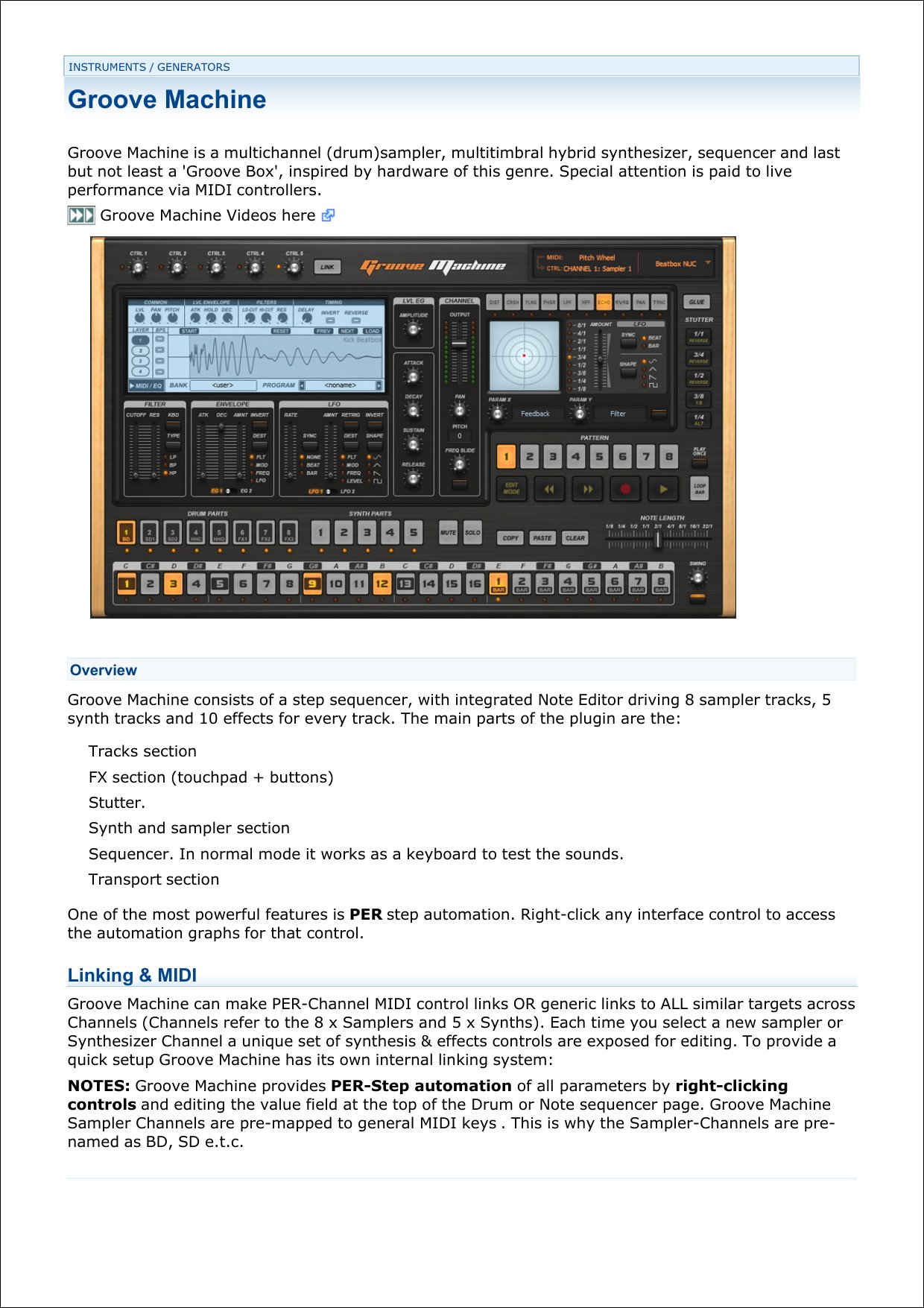 Groove Machine manual