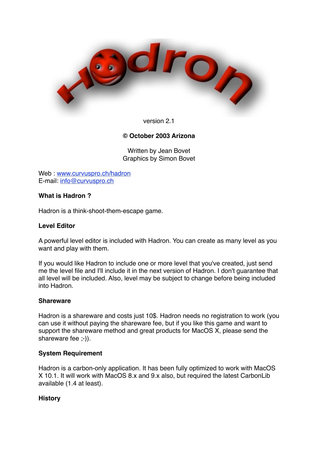 Hadron 2.1 OSX ReadMe