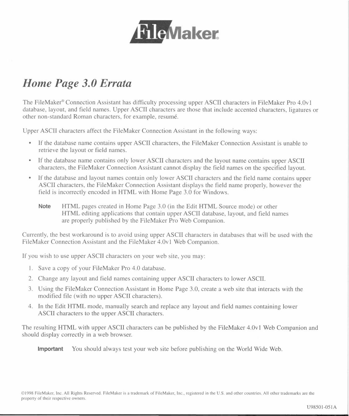 Home Page 3.0 Errata