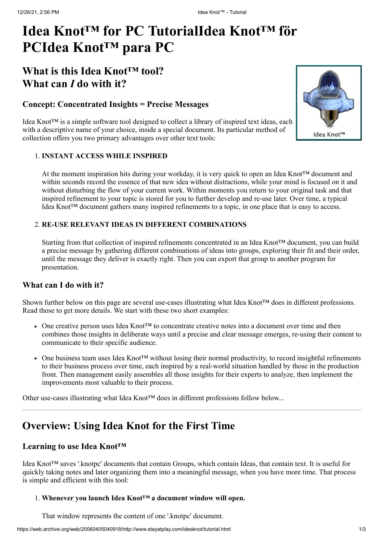Idea Knottm Tutorial missing some images English