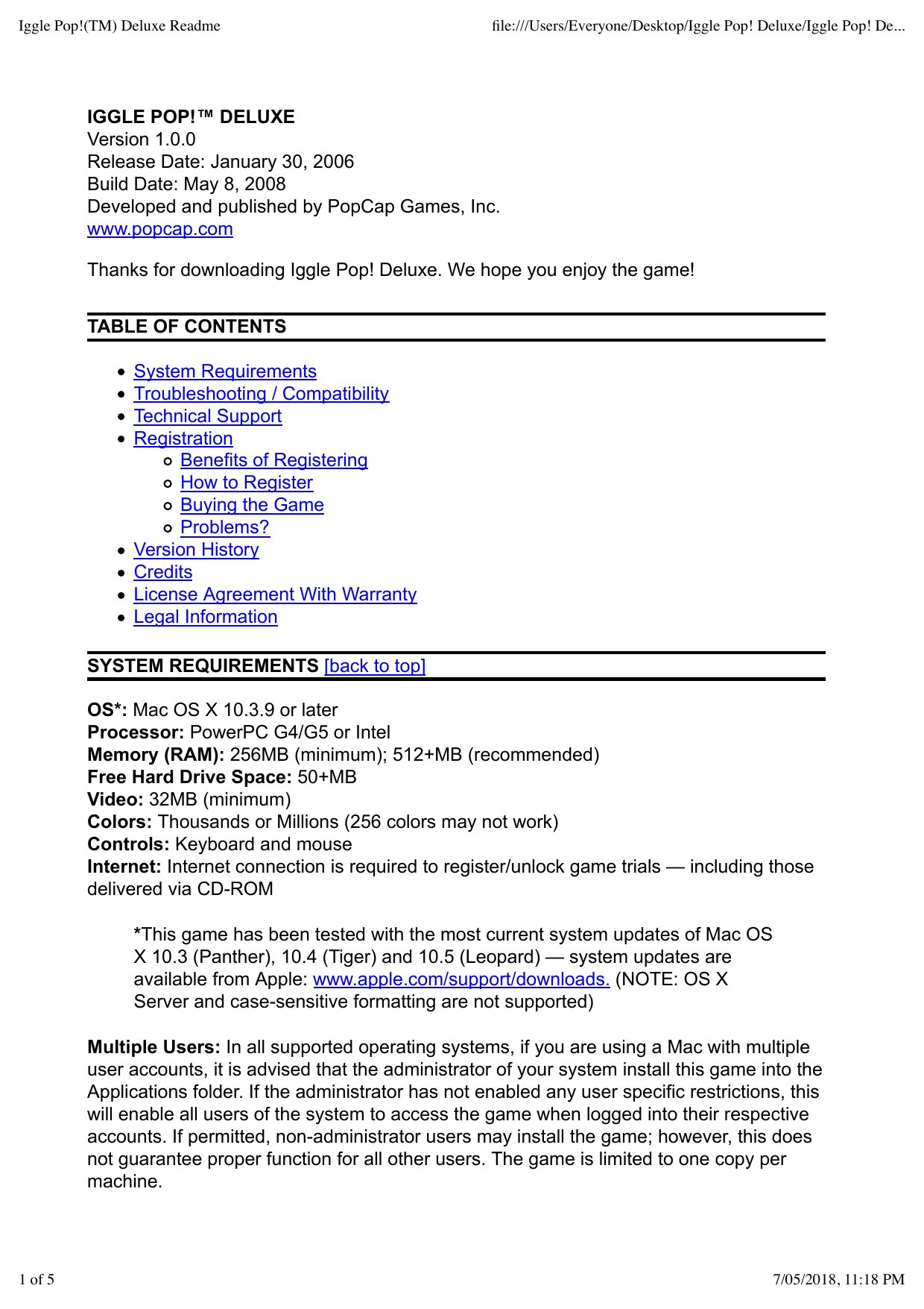 Iggle Pop Deluxe Readme
