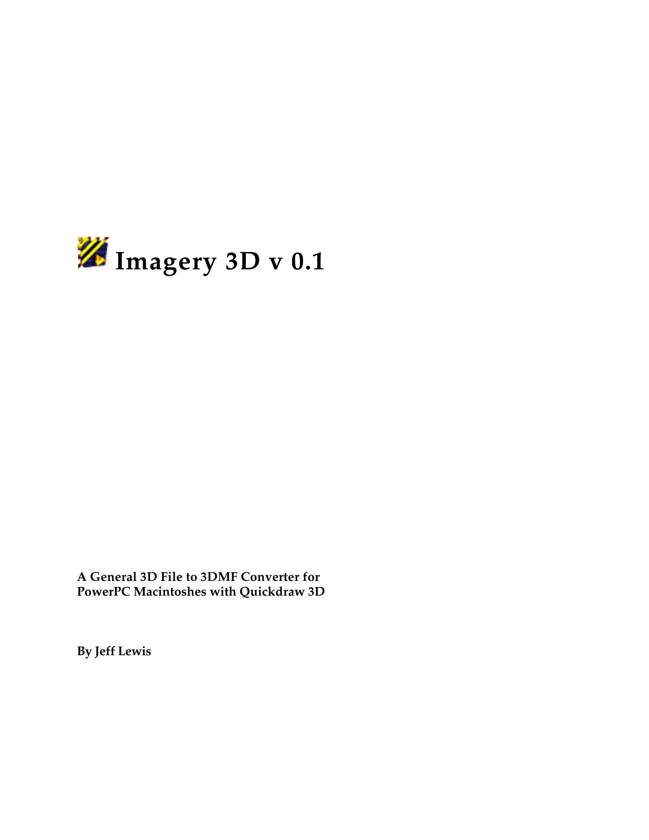 Imagery 3D User Notes