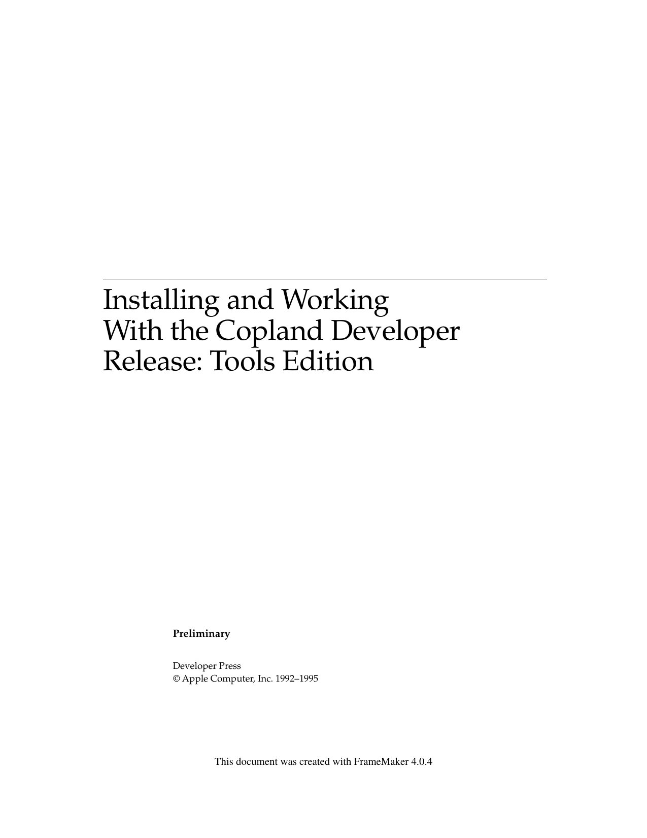 Installing Copland