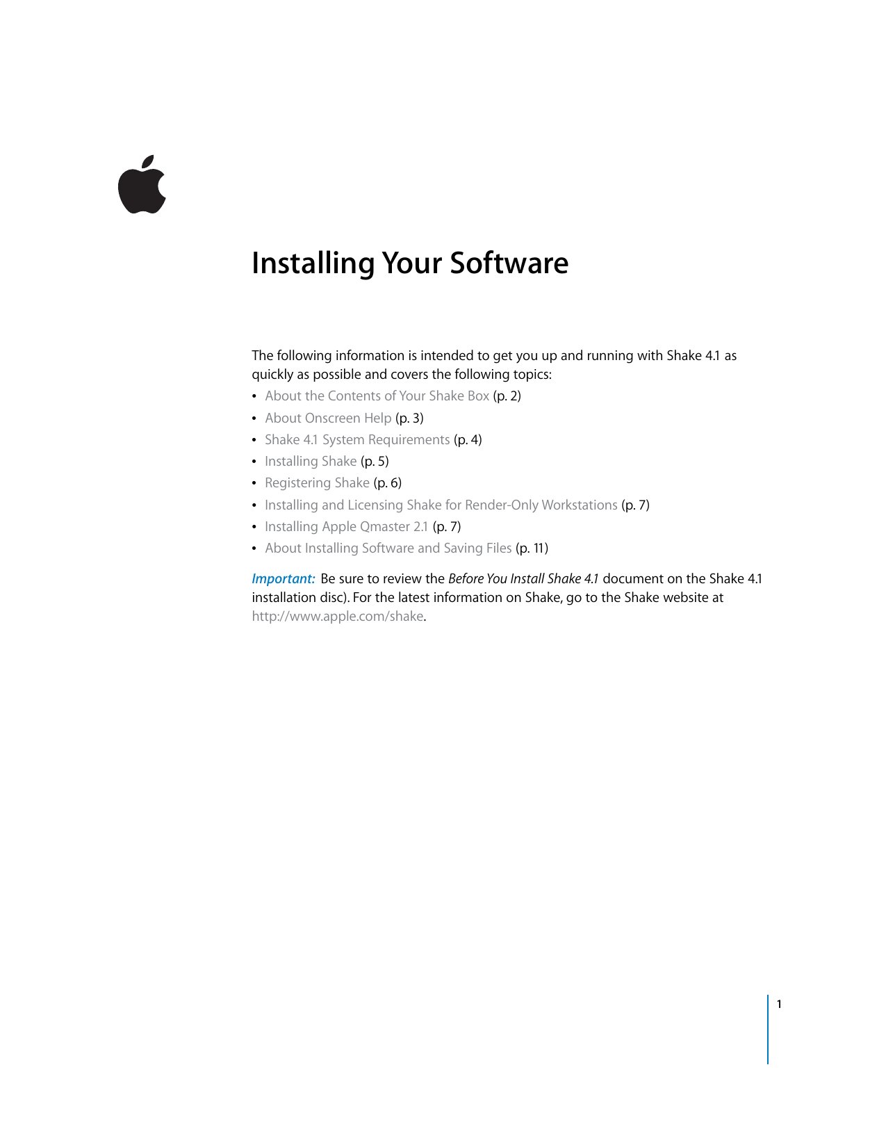 Installing Shake 4.1