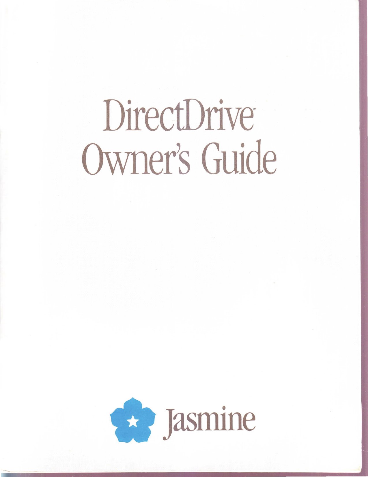 Jasmine DirectDrive Owners Guide 1988