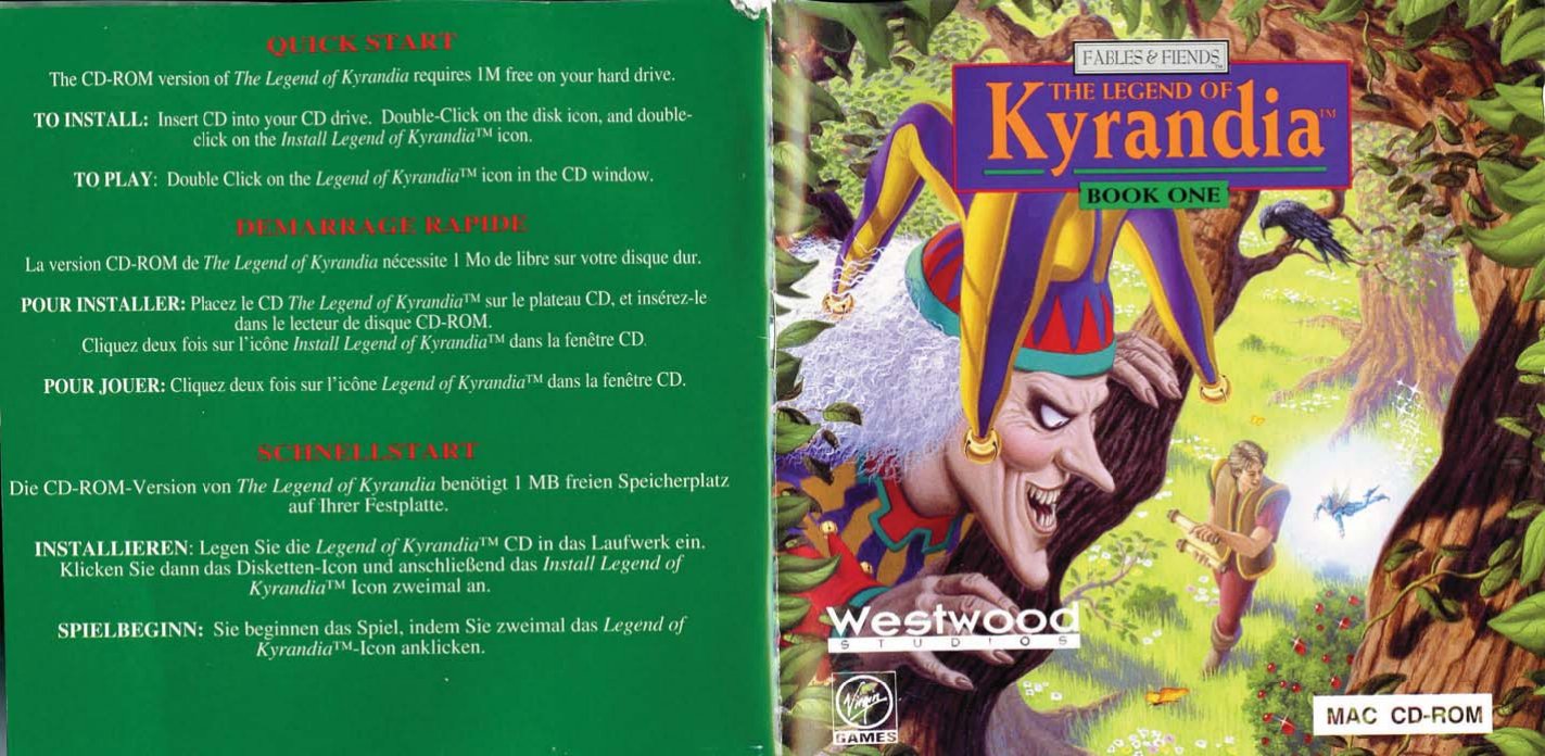 Kyrandia Book 1 CD manual