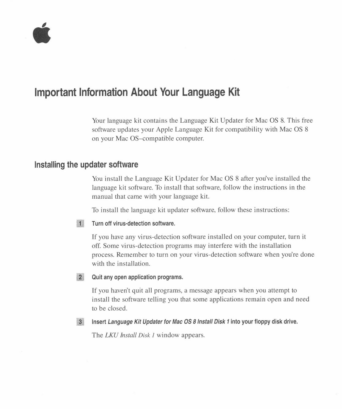 Language Kit Updater for Mac OS 8