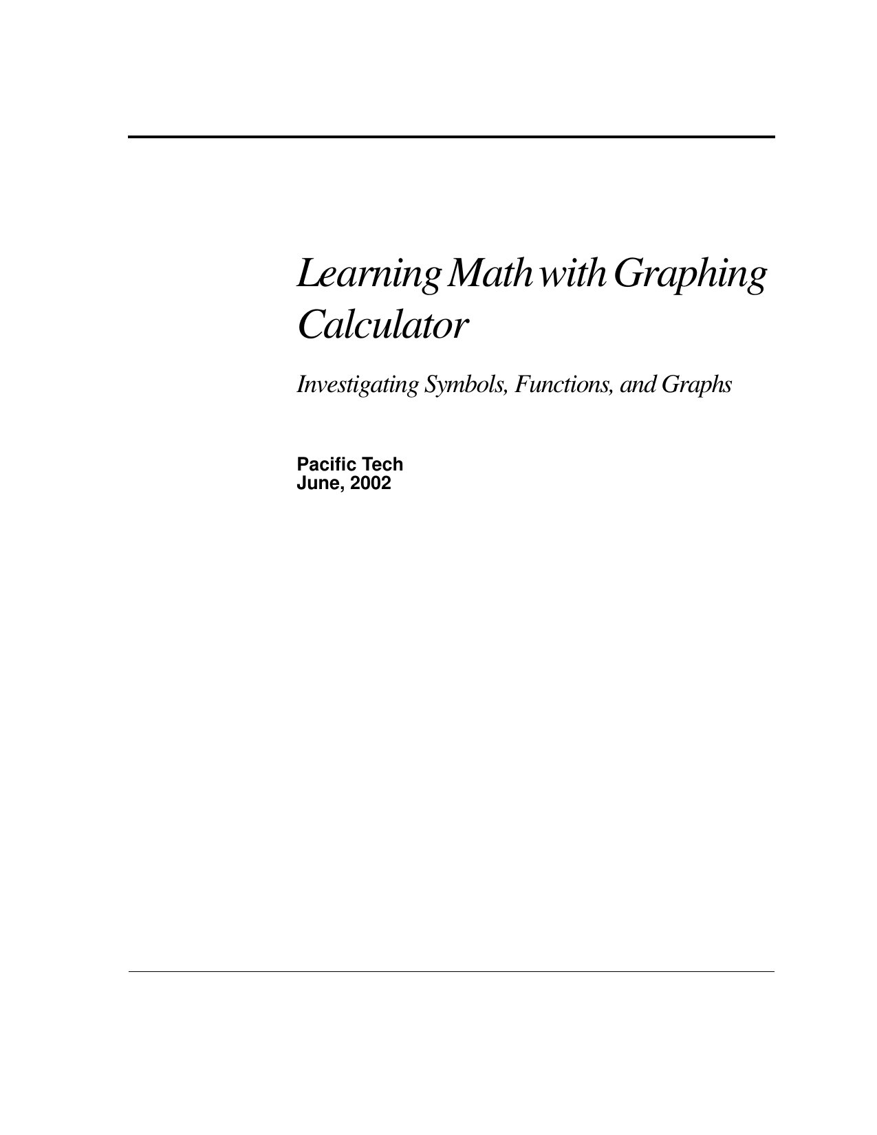 Learning Math