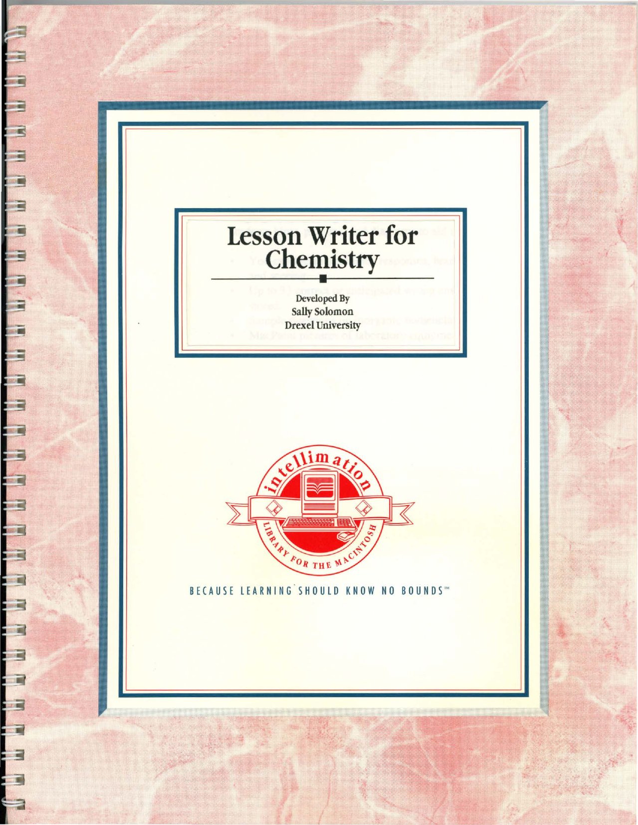 Lesson Writer for Chemistry ReadMe