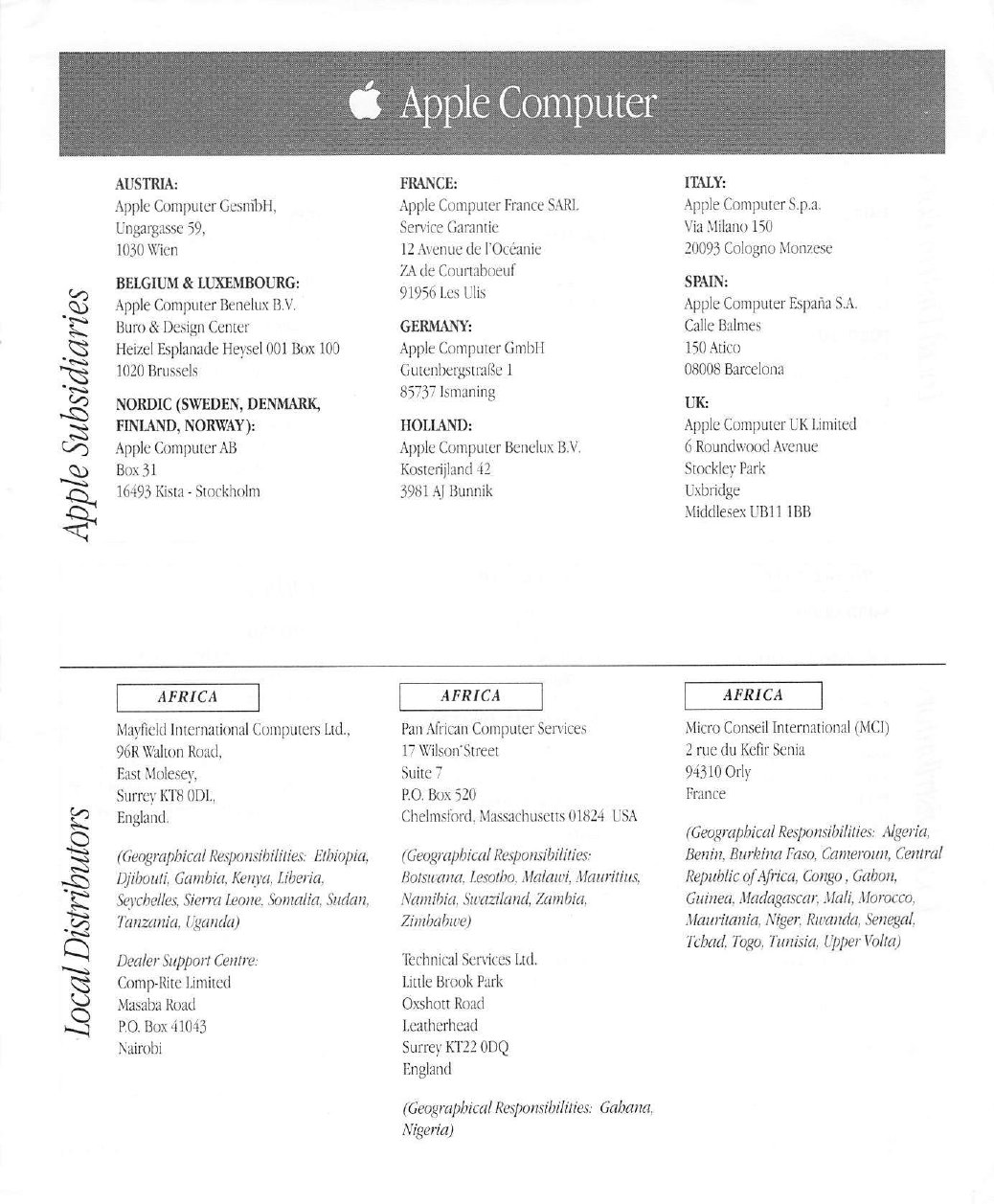 Local Distributors 031 1056 G