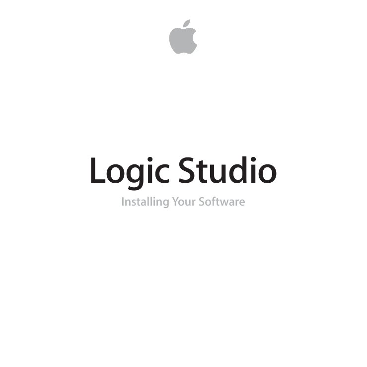 Logic Studio Installing Your Software