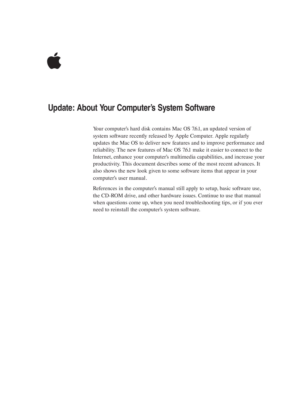 Mac OS 7.6.1 update