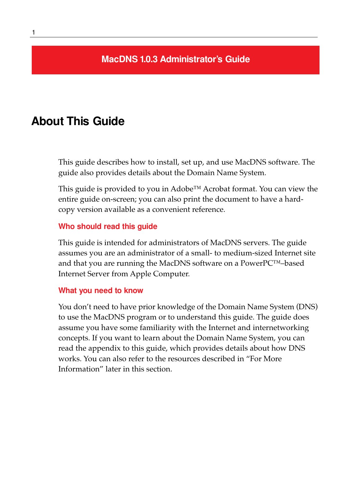 MacDNS Admin Guide
