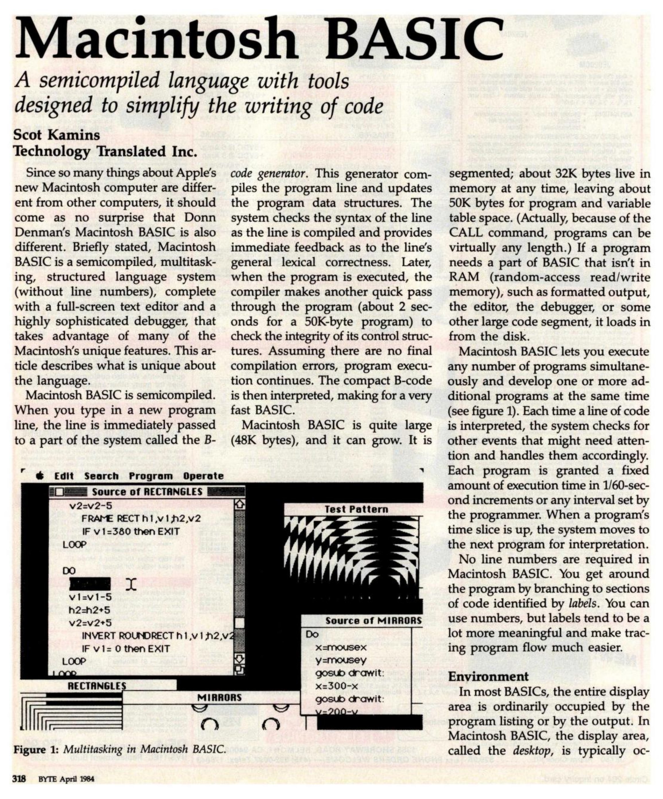 Macintosh BASIC BYTE magazine 04 1984