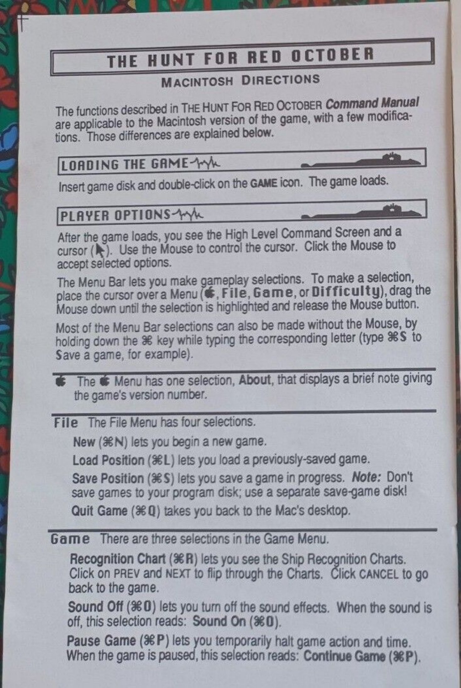 Macintosh directions