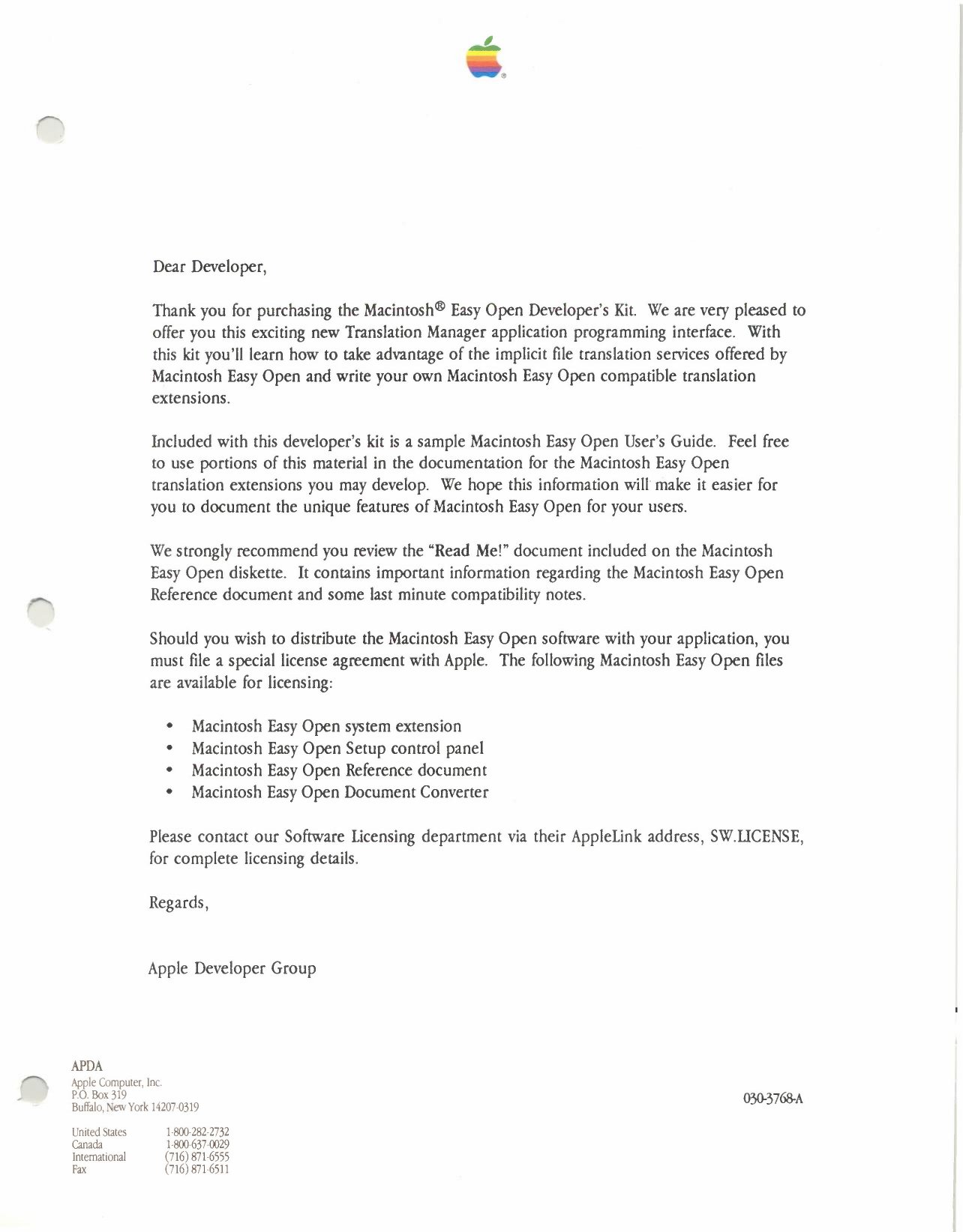 Macintosh Easy Open Licensing