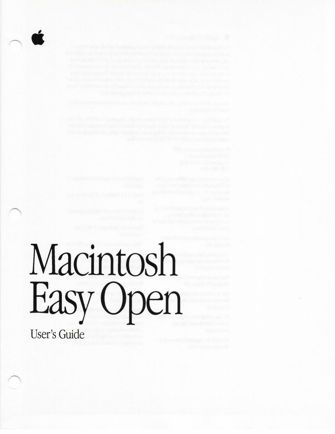 Macintosh Easy Open Users Guide