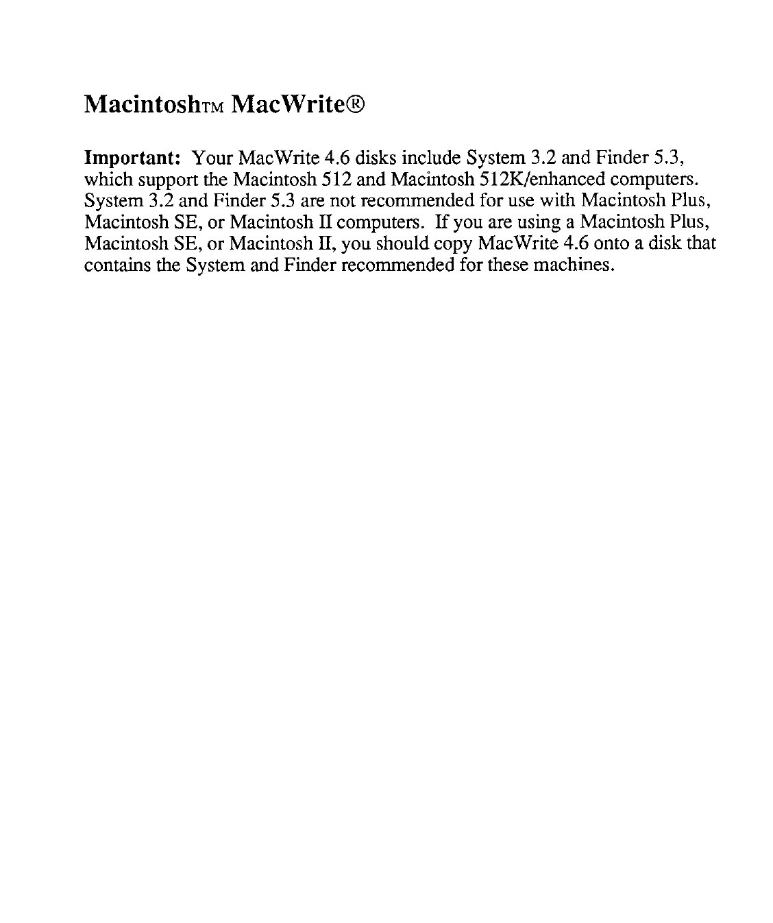 MacWrite 4.6 Update 031 0524 A 1987