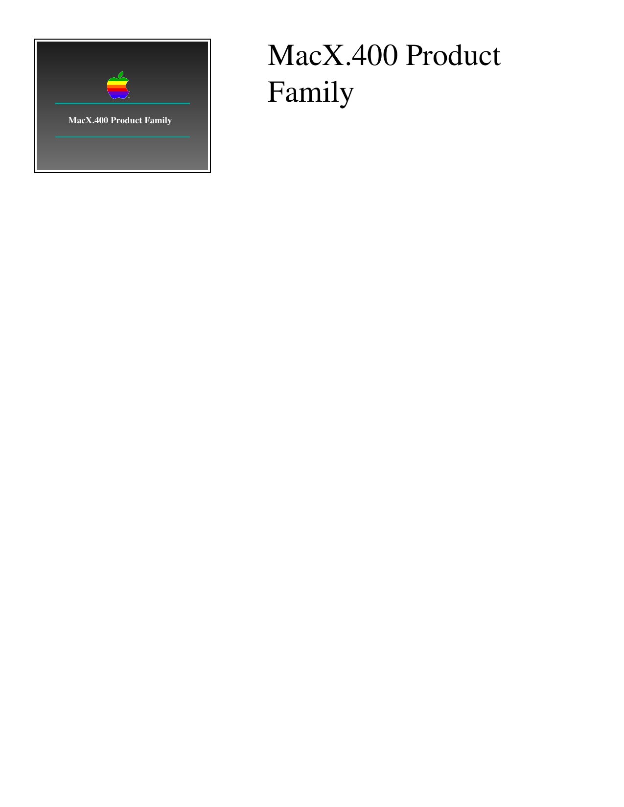 MacX.400 Product Family Notes