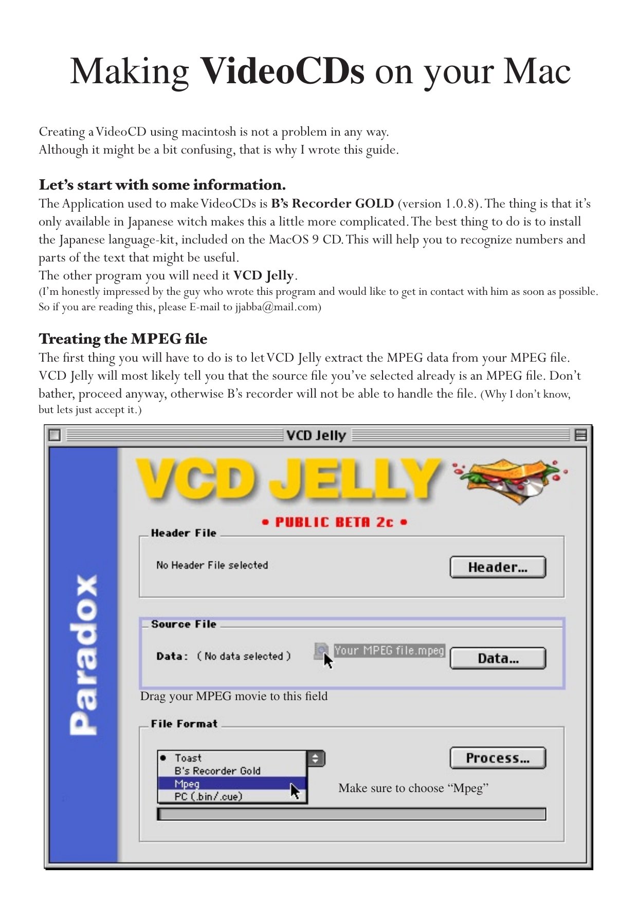 Making VideoCDs with mac