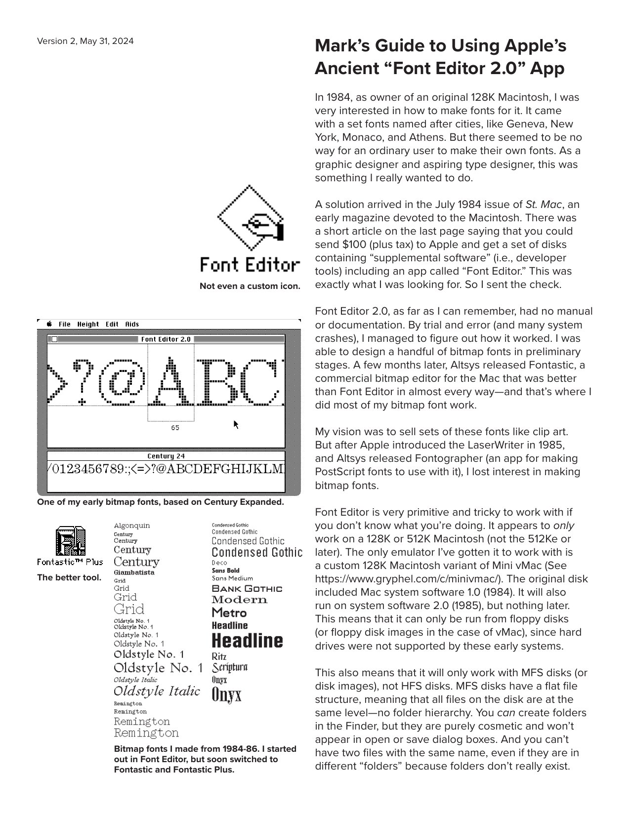 Marks Guide to Font Editor v2