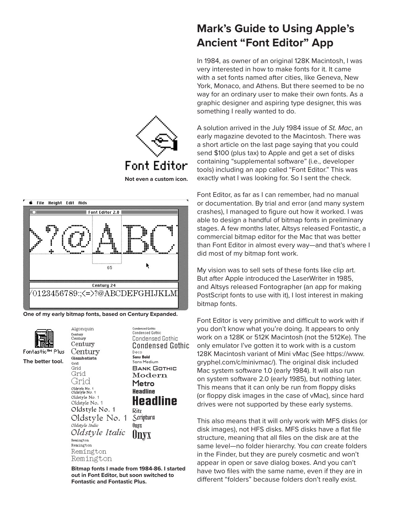 Marks Guide to Font Editor
