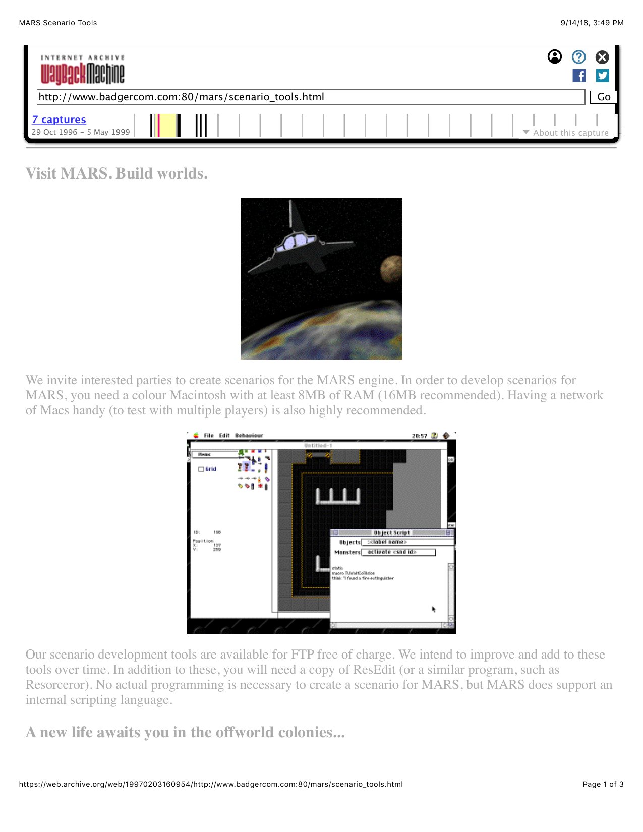 MARS Scenario Tools