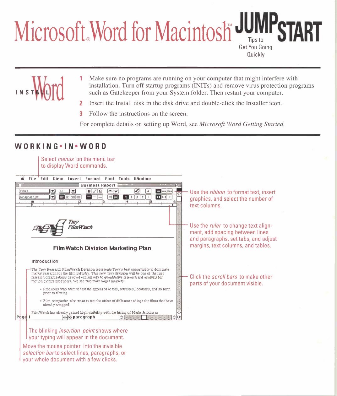 Microsoft Word 5.0 Jumpstart