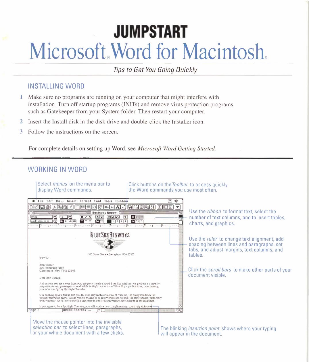 Microsoft Word 5.1 Jumpstart