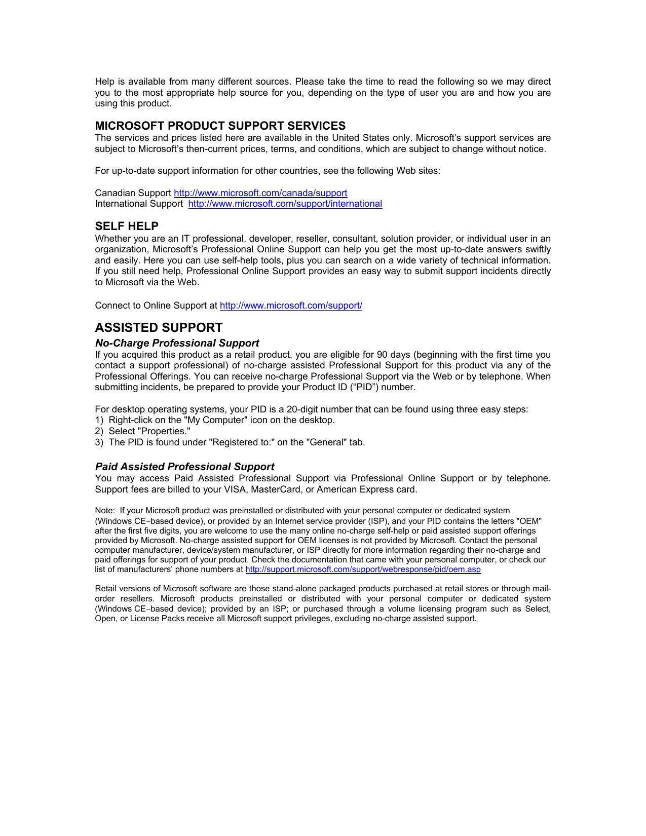 Microsoftr Windowsr 2000 Professional